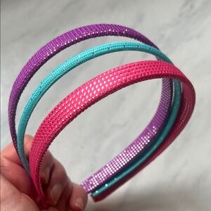 Set of 3 Sparkle Headbands in Pink, Purple & Teal